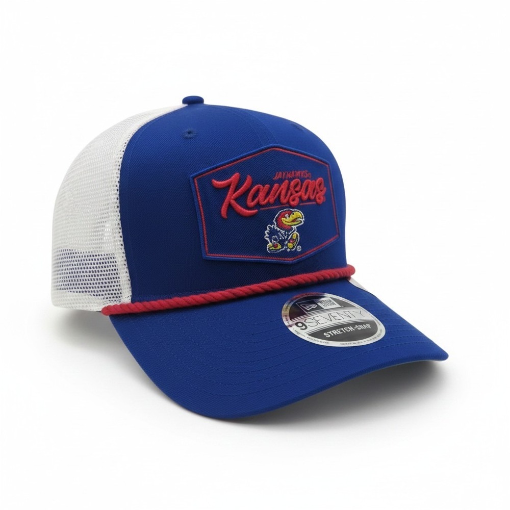 New Era Kansas Jayhawks 9SEVENTY Stretch-Snap Trucker Hat Blue White